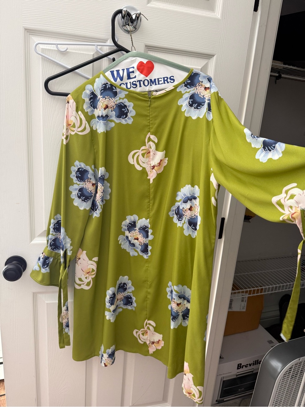 LOFT Olive Green Floral Long-Sleeve Tunic